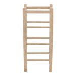 Coffee shop stool without width Bodier unpainted wood 35x35x78cm - Image 2