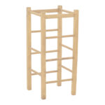 Coffee shop stool without width Bodier unpainted wood 35x35x78cm