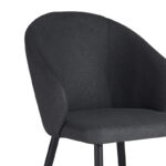 Armchair Patya dark grey fabric- black metal leg 56x61x82cm - Слика 3