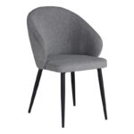 Armchair Patya light grey fabric- black metal leg 56x61x82cm