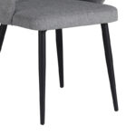 Armchair Patya light grey fabric- black metal leg 56x61x82cm - Image 4