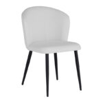 Chair Piyan ecru color fabric- black metal leg 55x58.5x80cm