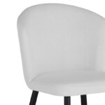 Chair Piyan ecru color fabric- black metal leg 55x58.5x80cm - Image 3