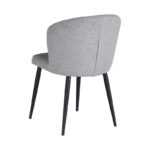Chair Piyan light grey fabric- black metal leg 55x58.5x80cm - Image 2