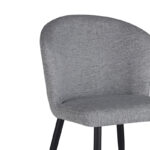 Chair Piyan light grey fabric- black metal leg 55x58.5x80cm - Image 3