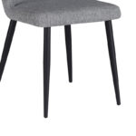 Chair Piyan light grey fabric- black metal leg 55x58.5x80cm - Image 4