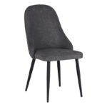 Remis chair dark gray fabric-leg black metal 49x61x91cm
