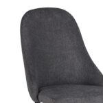 Remis chair dark gray fabric-leg black metal 49x61x91cm - Image 3