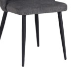 Remis chair dark gray fabric-leg black metal 49x61x91cm - Image 4