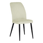 Стол Вика екру ткаенина-црна метална ногарка 48x58x90 см