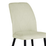 Chair Vika ecru fabric-black metal leg 48x58x90cm - Image 3