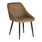 Chair Loukrizia beige fabric-black metal leg 56x63.5x82cm