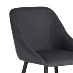 Chair Loukrizia anthracite fabric-black metal leg 56x63.5x82cm - Слика 3