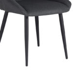 Chair Loukrizia anthracite fabric-black metal leg 56x63.5x82cm - Слика 4