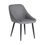 Chair Loukrizia light grey fabric-black metal leg 56x63.5x82cm