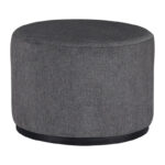 Tool Numan anthracite fabric-black metal leg D60x44cm