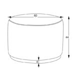 Tool Numan anthracite fabric-black metal leg D60x44cm - Слика 3