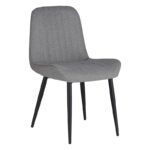 Chair Versa  grey-blue fabric-black metal leg 54x63.5x84cm