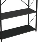 Bookcase Tikilmo anthracite melamine-black metal 88x34x180cm - Image 3