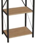 Bookcase Glase oak melamine-black metal 40x30x150cm - Image 3
