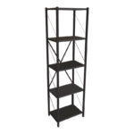 Bookcase Glase anthracite melamine-black metal 40x30x150cm