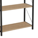 Bookcase Jackrey oak melamine-black metal 60x30x114cm - Слика 3
