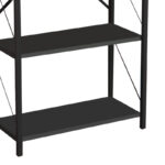 Bookcase Jackrey anthracite melamine-black metal 60x30x114cm - Слика 3