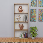 Bookcase Fren oak-white melamine 60x19.5x170cm - Image 2