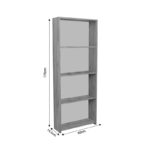 Bookcase Fren anthracite-oak-anthracite melamine 60x19.5x170cm - Слика 4