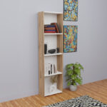 Bookcase Courtnai oak-white melamine 40x19.5x170cm - Слика 2