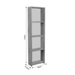 Bookcase Courtnai anthracite-white melamine 40x19.5x170cm - Слика 4