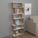 Bookcase Iolmi oak-white melamine 60x19.5x160cm - Image 2