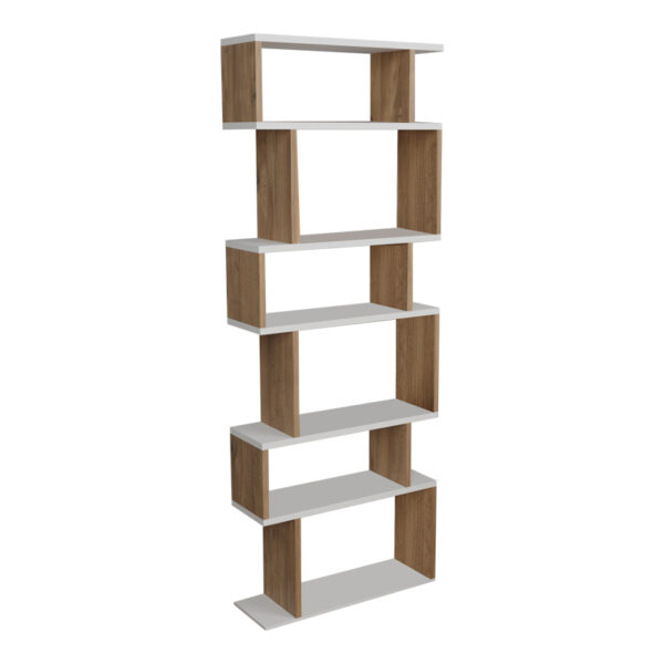 Bookcase Iolmi oak-white melamine 60x19.5x160cm