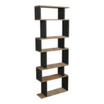 Bookcase Iolmi anthracite-oak melamine 60x19.5x160cm
