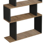 Bookcase Iolmi anthracite-oak melamine 60x19.5x160cm - Image 3