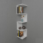 Wall shelf Zigzag white melamine 25x25x109cm - Слика 2