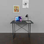 Study desk Ustando anthracite melamine 90x60x72cm - Image 2