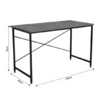 Office desk Karvem anthracite melamine-black metal 120x60x73cm - Слика 5