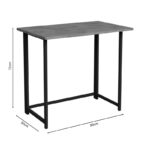 Wall office desk foldable Thox oak melamine-black metal 80x50x72cm - Слика 4