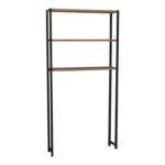 Laundry cabinet Bothy oak melamine-black melamine 70x21x150cm