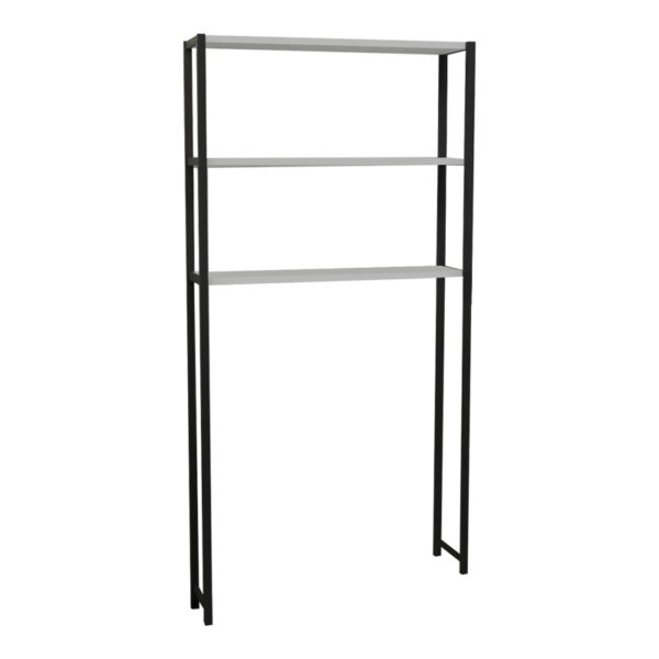 Laundry cabinet Bothy white melamine-black metal 73x22x150cm