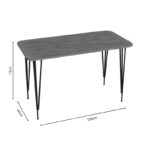 Dinning table Palkon oak melamine-black metal 120x60x73cm - Image 3