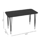 Dinning table Palkon black marble melamine-black metal 120x60x73cm - Image 3