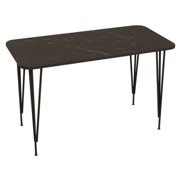 Dinning table Palkon black marble melamine-black metal 120x60x73cm