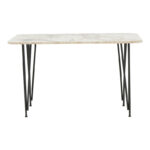 Dinning table Palkon white melamine-black metal 120x60x73cm - Image 2