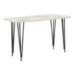 Dinning table Palkon white melamine-black metal 120x60x73cm