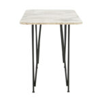 Dinning table Palkon white melamine-black metal 120x60x73cm - Image 3