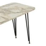 Dinning table Palkon white melamine-black metal 120x60x73cm - Image 5