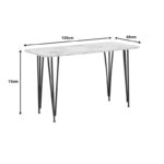 Dinning table Palkon white melamine-black metal 120x60x73cm - Image 6