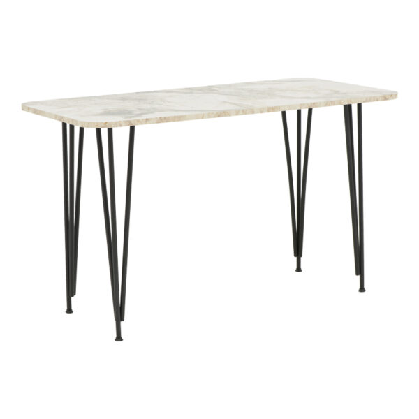 Трпезариска маса Палкон бел меламин-црн метал 120x60x73 см